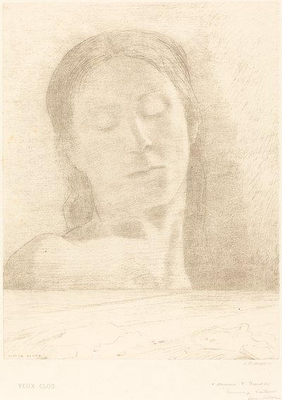 Ojos cerrados de Odilon Redon