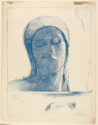 Ojos cerrados de Odilon Redon