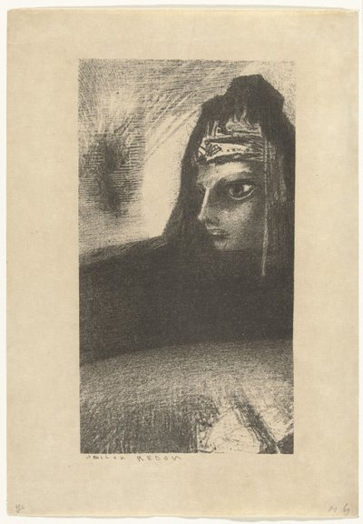 Zwarte esfinge corona negra de Odilon Redon