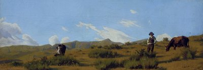 Pastando en las alturas de Odoardo Borrani