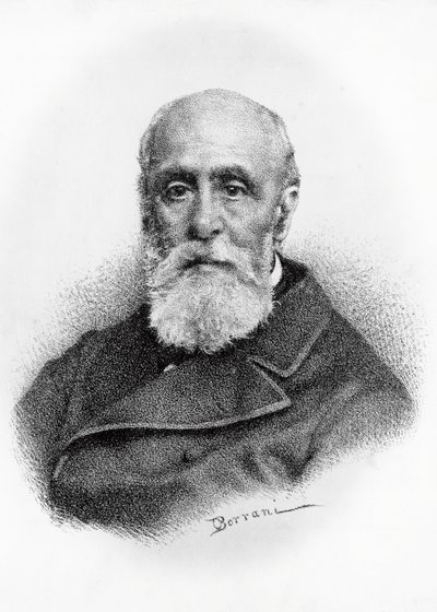 Retrato de Giovanni Ruffini (1807-1881), poeta y patriota italiano, litografía según dibujo de Odoardo Borrani (1833-1905) de Odoardo Borrani