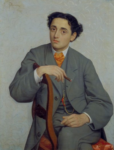 Retrato de un joven, c.1865-66 (óleo sobre lienzo) de Odoardo Borrani