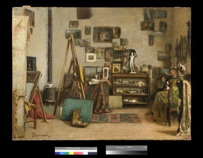 Visita al estudio del pintor de Odoardo Borrani