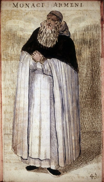 Monje armenio. Grabado en madera. Siglo XVI de Odoardo Fialetti