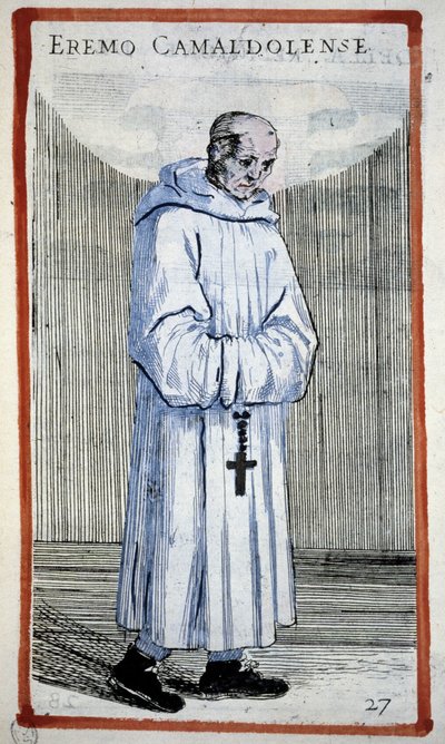 Ermitaño camaldulense. Grabado en O. Fialetti. Siglo XVI. de Odoardo Fialetti