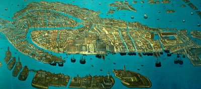 Plano de Venecia (acuarela sobre papel) de Odoardo Fialetti