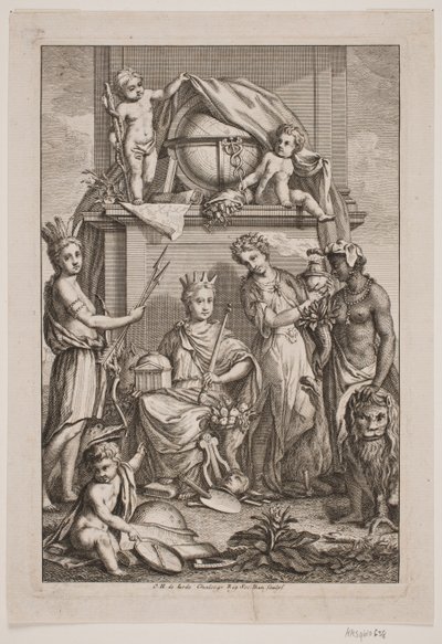 Alegoría de los cuatro continentes de Odvardt Helmoldt de Lode