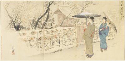 Ciruela Garyo_bai en Kameido, diciembre 1895 de Ogata Gekko