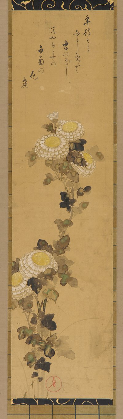 Crisantemos, siglo XVIII-XIX de Ogata Kenzan