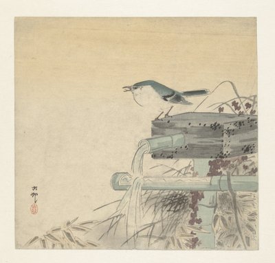 ruiseñor azul de Ohara Koson