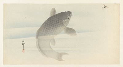 carpa y mosca de Ohara Koson