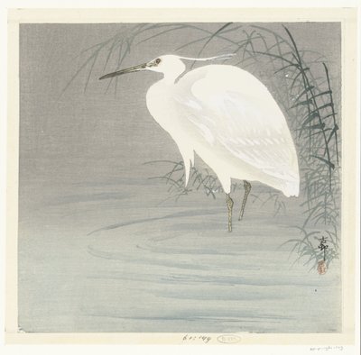 Garceta común de Ohara Koson