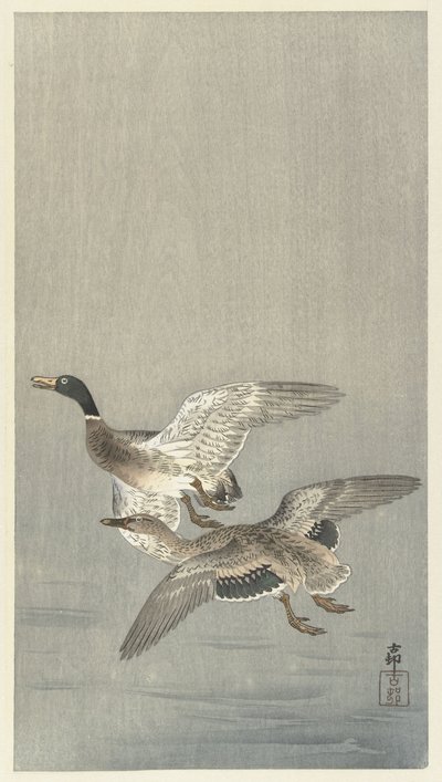 pareja de patos de Ohara Koson