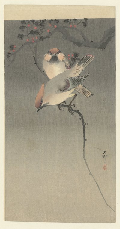 Waxwings de Ohara Koson