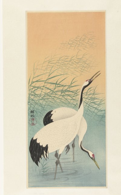 Dos grúas de Ohara Koson