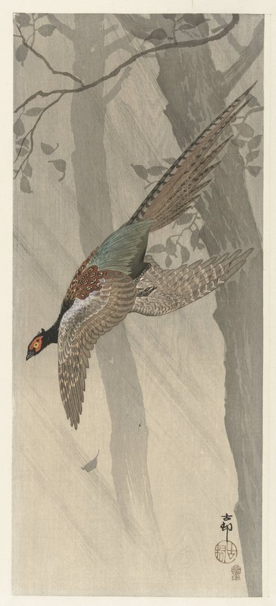 faisán volador de Ohara Koson