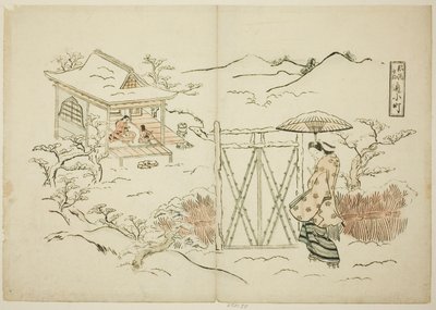 Una versión moderna de Shosho visitando a Komachi (Furyu Shosho kayoi Komachi) de Okumura Masanobu