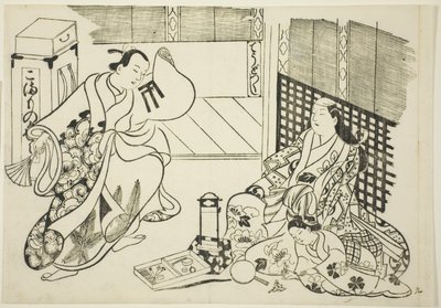 Todo tipo de artículos para el hogar, de la serie "Escenas famosas de obras de teatro de marionetas japonesas" de Okumura Masanobu