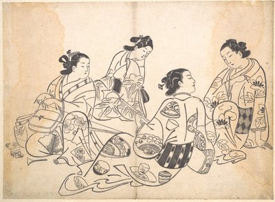 Grupo de cuatro mujeres de Okumura Masanobu
