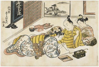 Reunión de Año Nuevo en un burdel, 1741-1744 de Okumura Masanobu