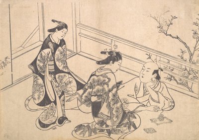 El Actor Ichimura Takenojo Reclinado en un Balcón, ca. 1715 de Okumura Masanobu
