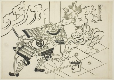 El demonio Shutendoji del monte Oe, de la serie "Escenas famosas de obras de marionetas japonesas" de Okumura Masanobu