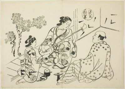 El capítulo Hana-no-en de "El cuento de Genji" (Genji Hana-no-en), de una serie de parodias de Genji de Okumura Masanobu