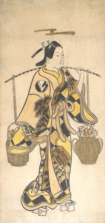 Un joven como vendedor de profecías de amor, ca. 1730s de Okumura Toshinobu.