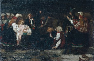 Pelea en un Corral (óleo sobre lienzo) de Olaf Isaachsen