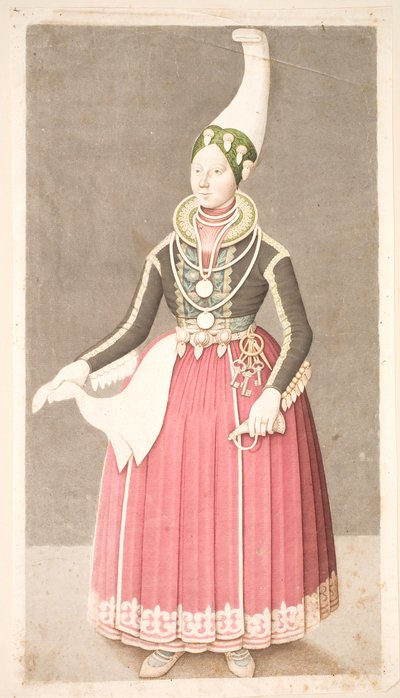 Mujer con traje campesino islandés de Olavius