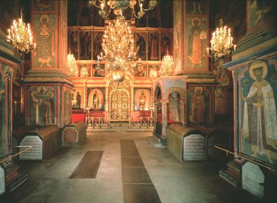 Interior de la Catedral del Arcángel Miguel en el Kremlin de Moscú de Old Russian Architecture
