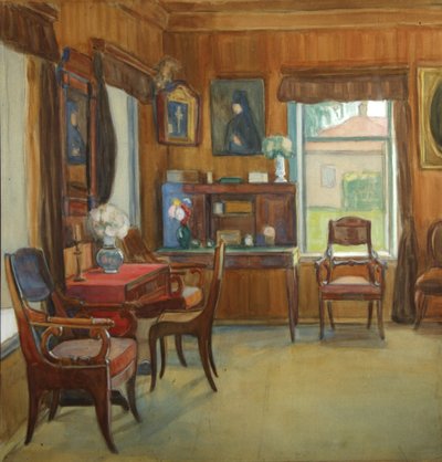 Interior de la Casa en el Pueblo de Chegodayevo, 1900s de Olga Nikolayevna Korovina