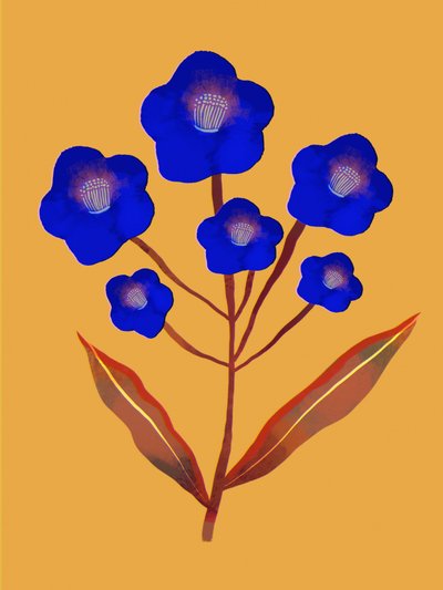 Flores de un azul intenso de Olga Skomorokhova