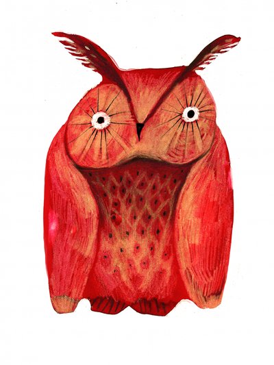 Búho rojo caprichoso de Olga Skomorokhova