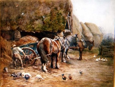 Un Patio de Granja en Noviembre de Oliver Baker