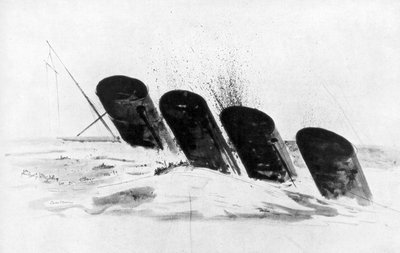 El hundimiento del RMS Lusitania, 7 de mayo de 1915 de Oliver Percy Bernard