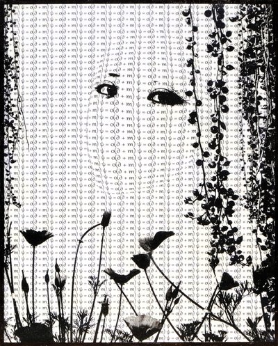 Ecuación del amor , 2018 (Fototransferencia con cera de abeja sobre madera) de Olivia Gozzano