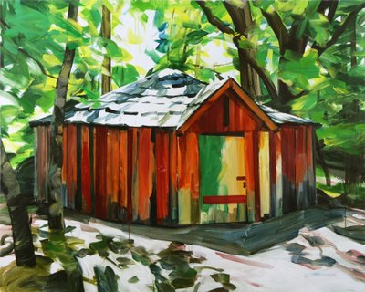 La casa en el bosque, 2014 (acrílico sobre lienzo) de Olivier Morel