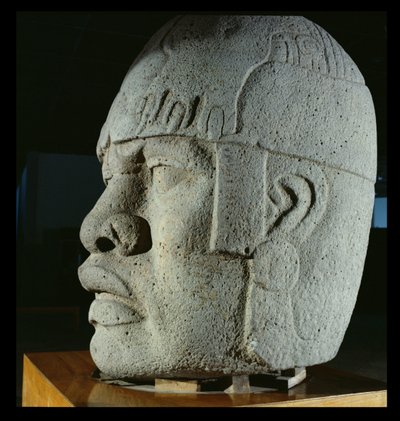 Cabeza Colosal 4 de San Lorenzo, Veracruz, México, preclásico (basalto) de Olmec