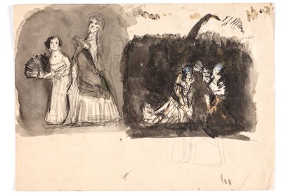 Escena de carnaval y estudio para "Diógenes" (?) de Oluf Hartmann