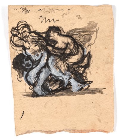 Estudio para "Dos mujeres peleando por un hombre" de Oluf Hartmann