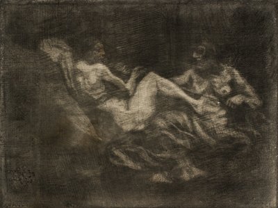 Dos brujas peleando por una escoba de Oluf Hartmann