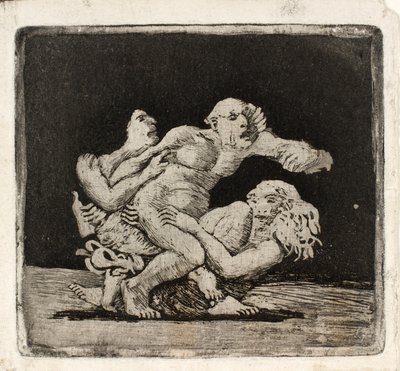 Dos mujeres peleando por un hombre de Oluf Hartmann