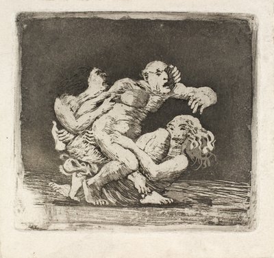 Dos mujeres luchando por un hombre de Oluf Hartmann