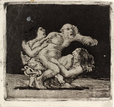 Dos mujeres peleando por un hombre de Oluf Hartmann