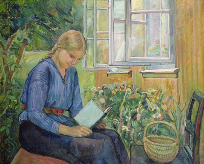 Eva leyendo de Oluf Wold Thorne