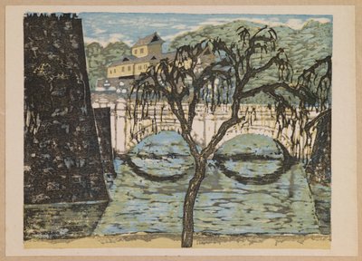 Nijūbashi, de la serie “Recuerdos de Tokio” de Onchi Kôshirô