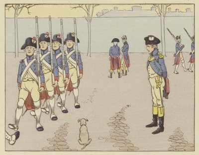 Un teniente en Valence en 1785, Napoleón observaba ejercicios de fusilería de Onfray de Breville Job