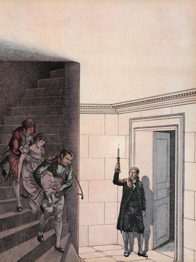 Josefina siendo bajada por una escalera por Napoleón de Onfray de Breville Job