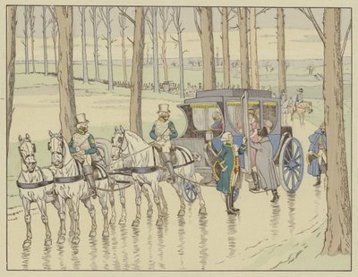 Napoleón conociendo a la Archiduquesa María Luisa de Austria, con quien debe casarse, 27 de marzo de 1810 de Onfray de Breville Job